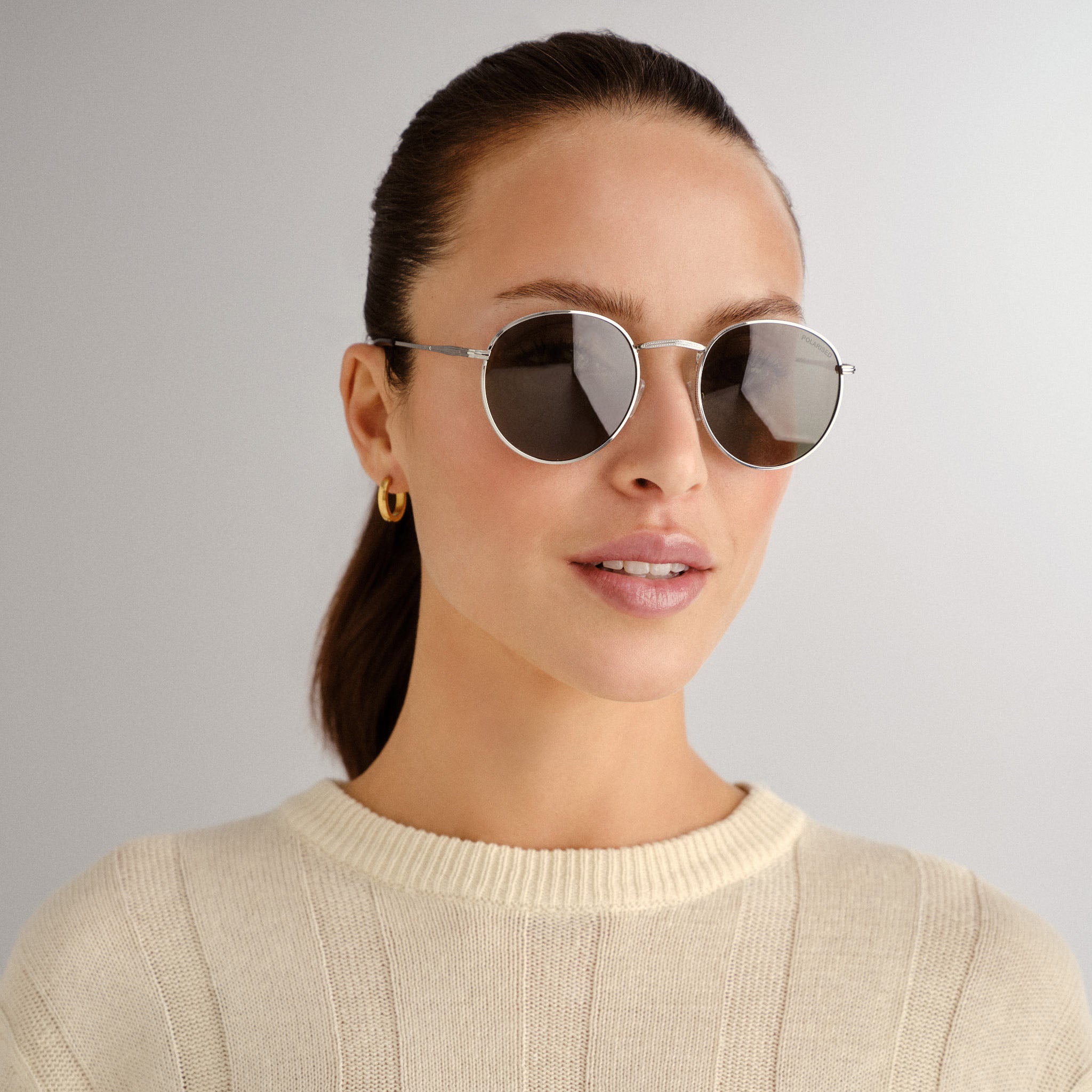 Round sunglasses silver on sale