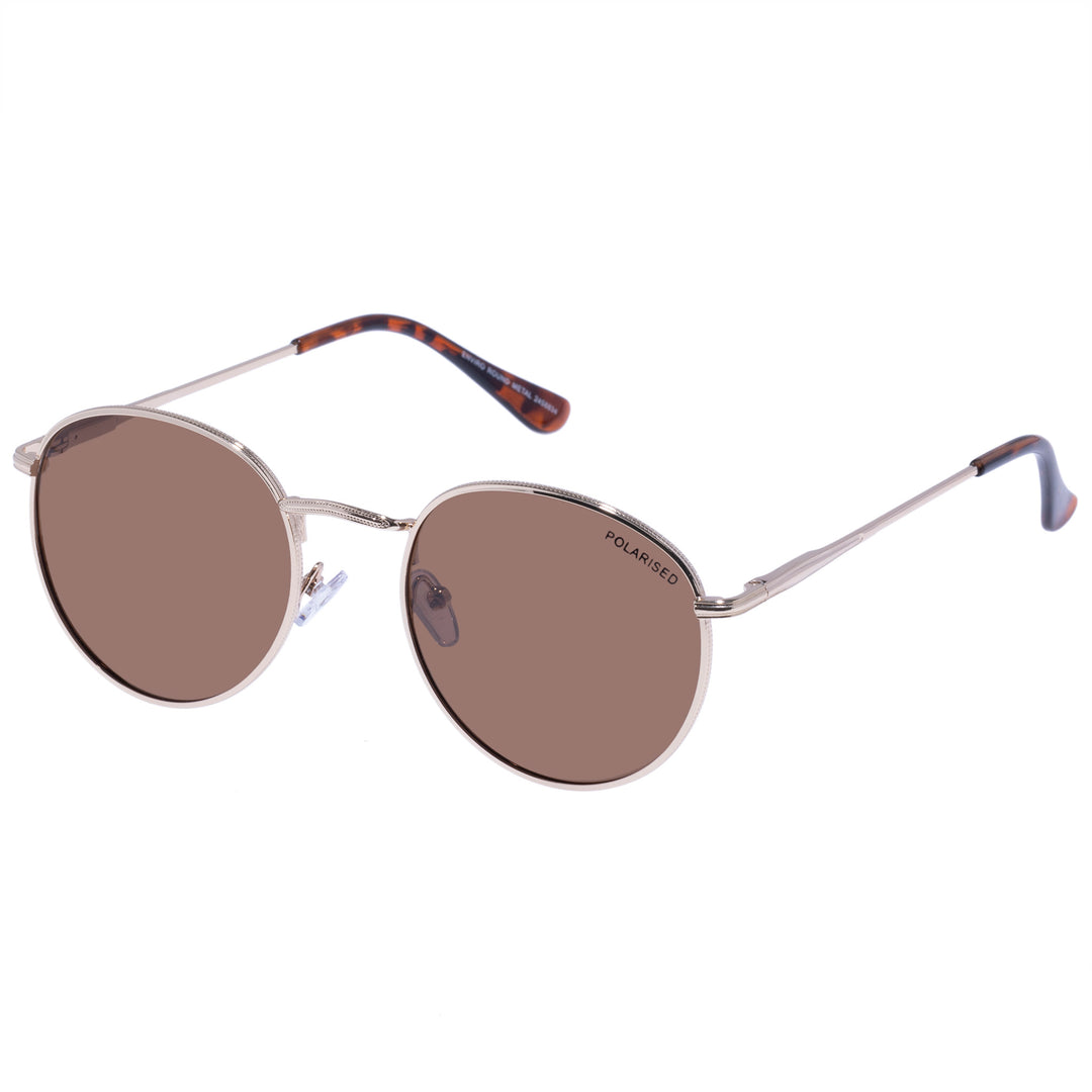 Enviro Round Metal Sunglasses - Gold Angle