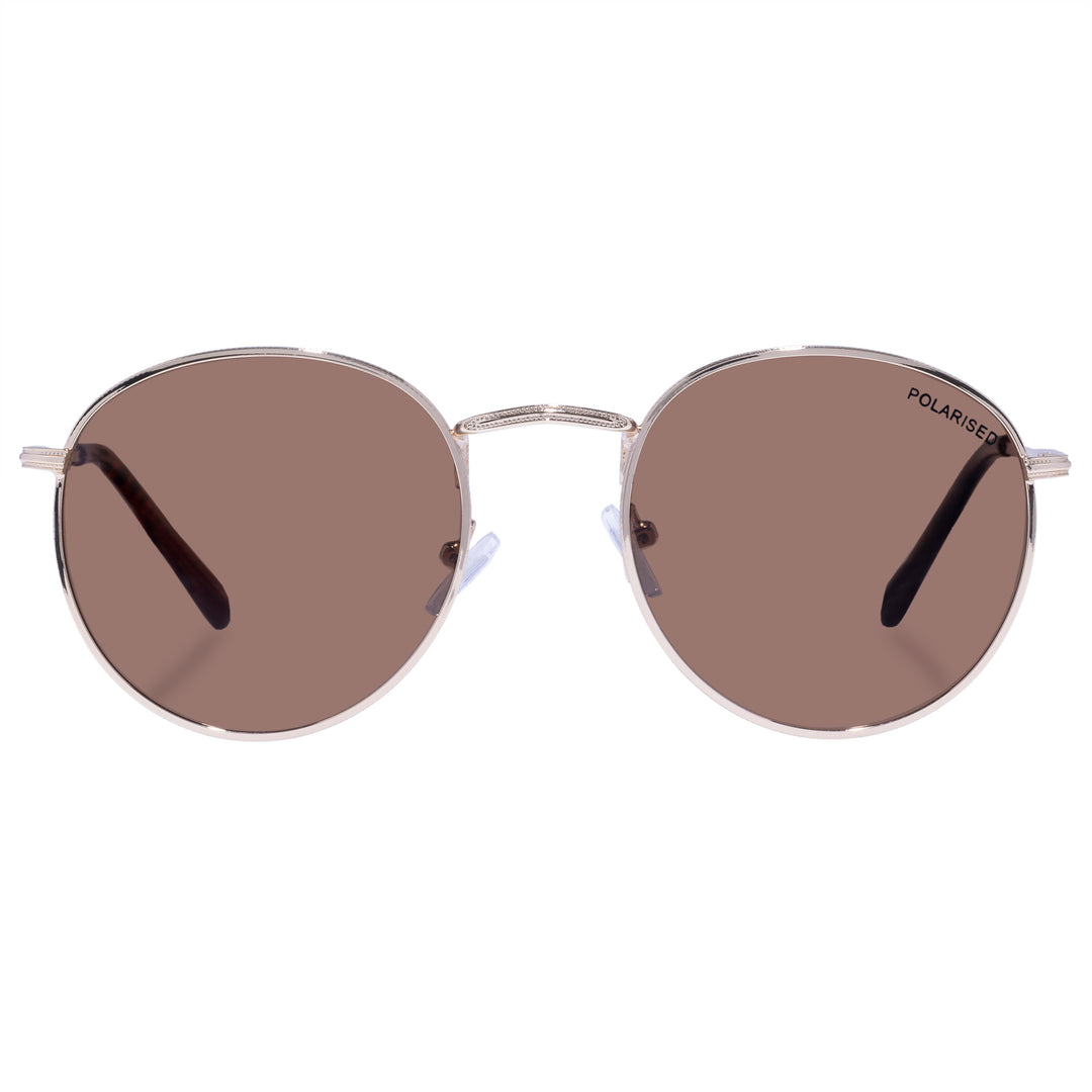 Enviro Round Metal Sunglasses - Gold Front