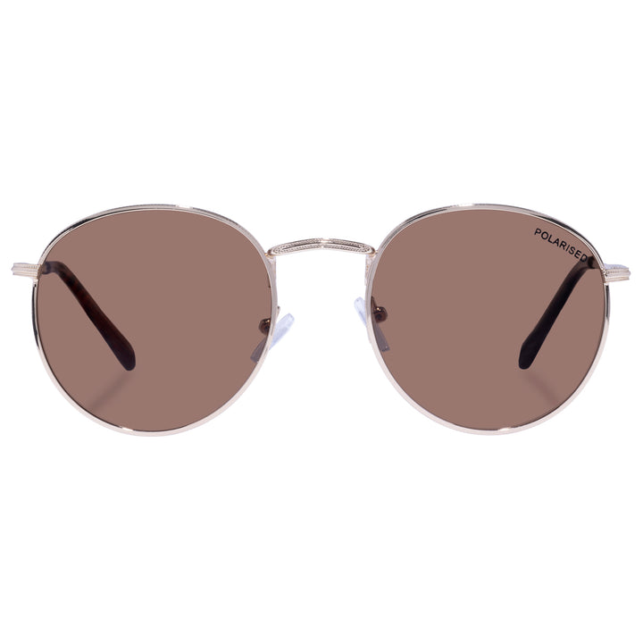 Enviro Round Metal Sunglasses - Gold Front