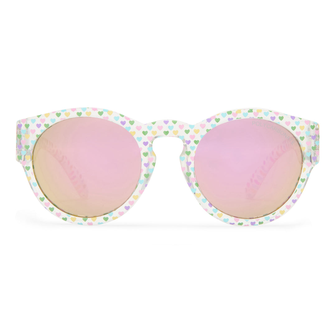 Cancer Council | Sparrow Sunglasses | Clear/Rainbow Hearts | Front