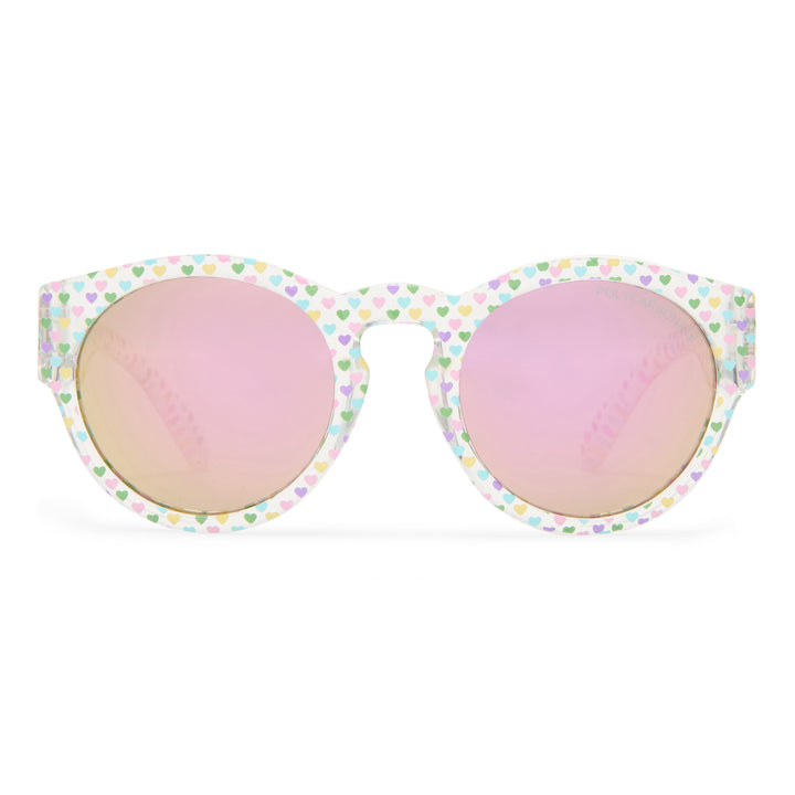 Cancer Council | Sparrow Sunglasses | Clear/Rainbow Hearts | Front