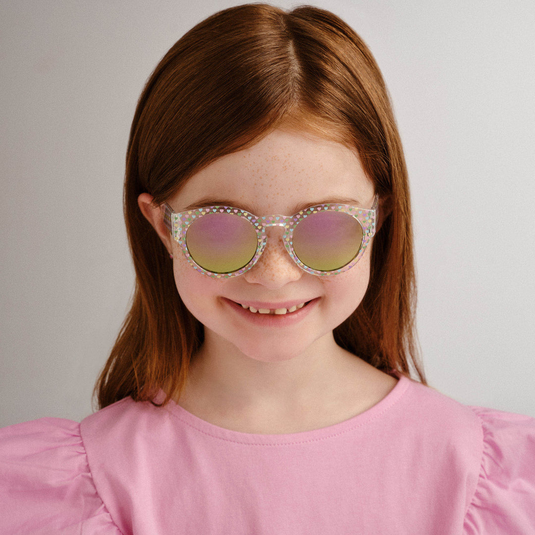 Cancer Council | Sparrow Sunglasses | Clear/Rainbow Hearts | Lifestyle Front